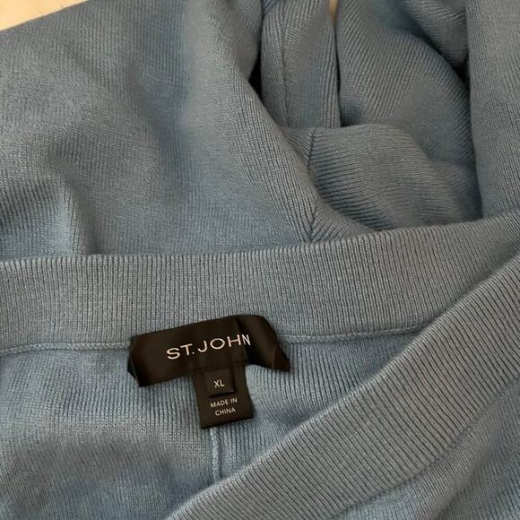 St. John Modal Cotton Wool Lounge Pant Soft Blue XL Warm Wide Leg - Picture 3 of 8